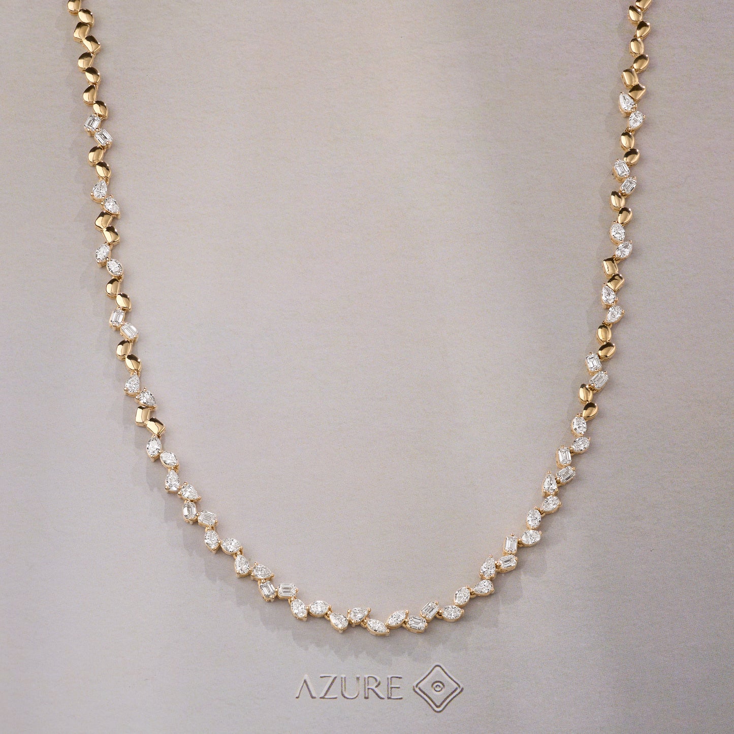 Marquise, Pear, Emerald & Oval Diamond Necklace