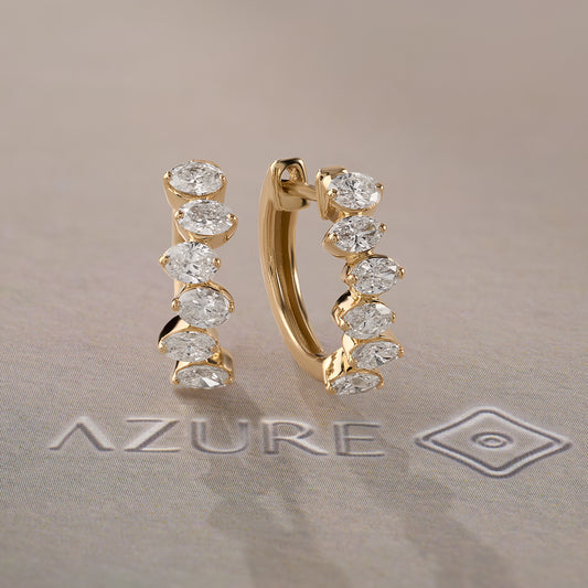 Oval Diamond Earrings