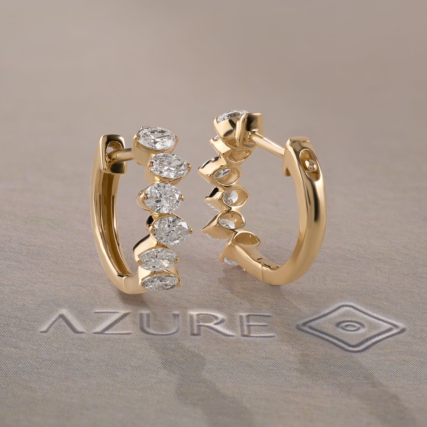 Oval Diamond Earrings