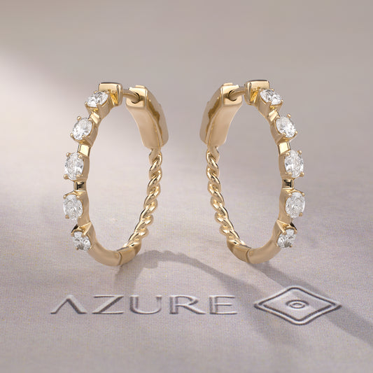 Oval Diamond Earrings