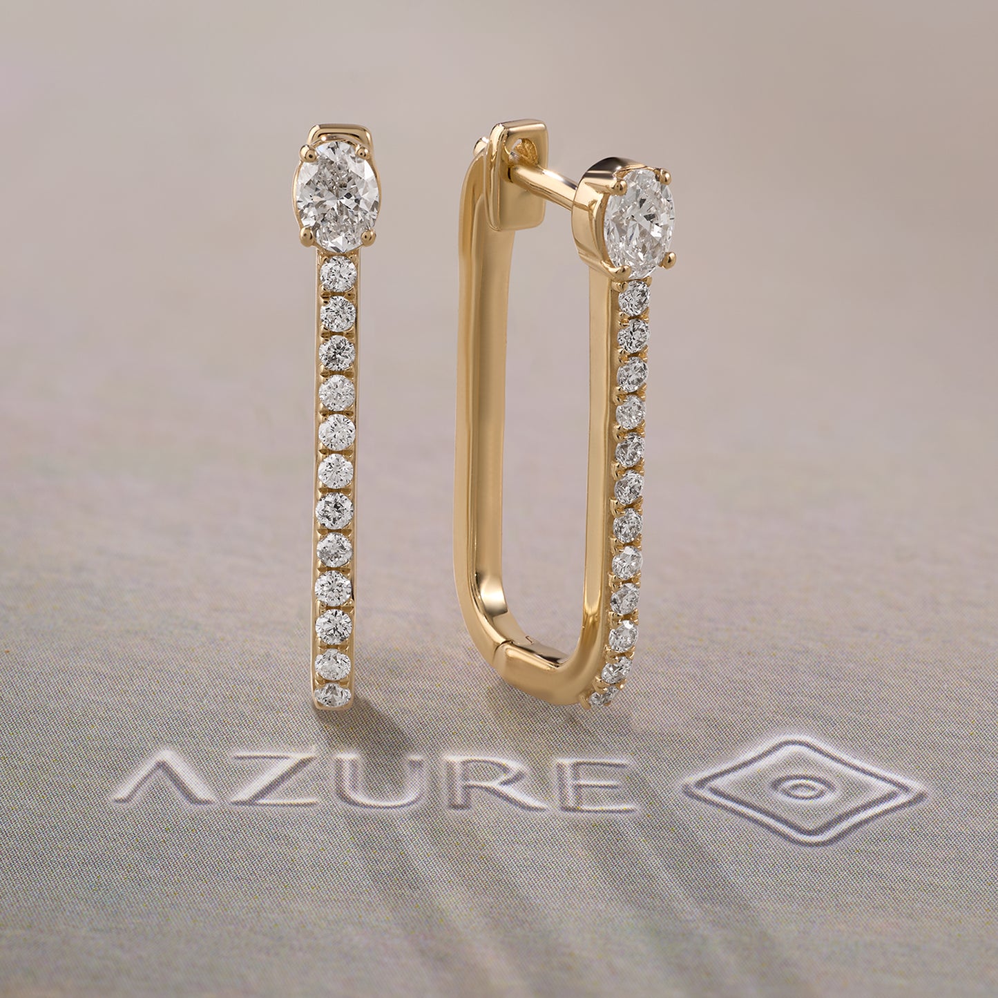 Oval & Round Diamond Earrings