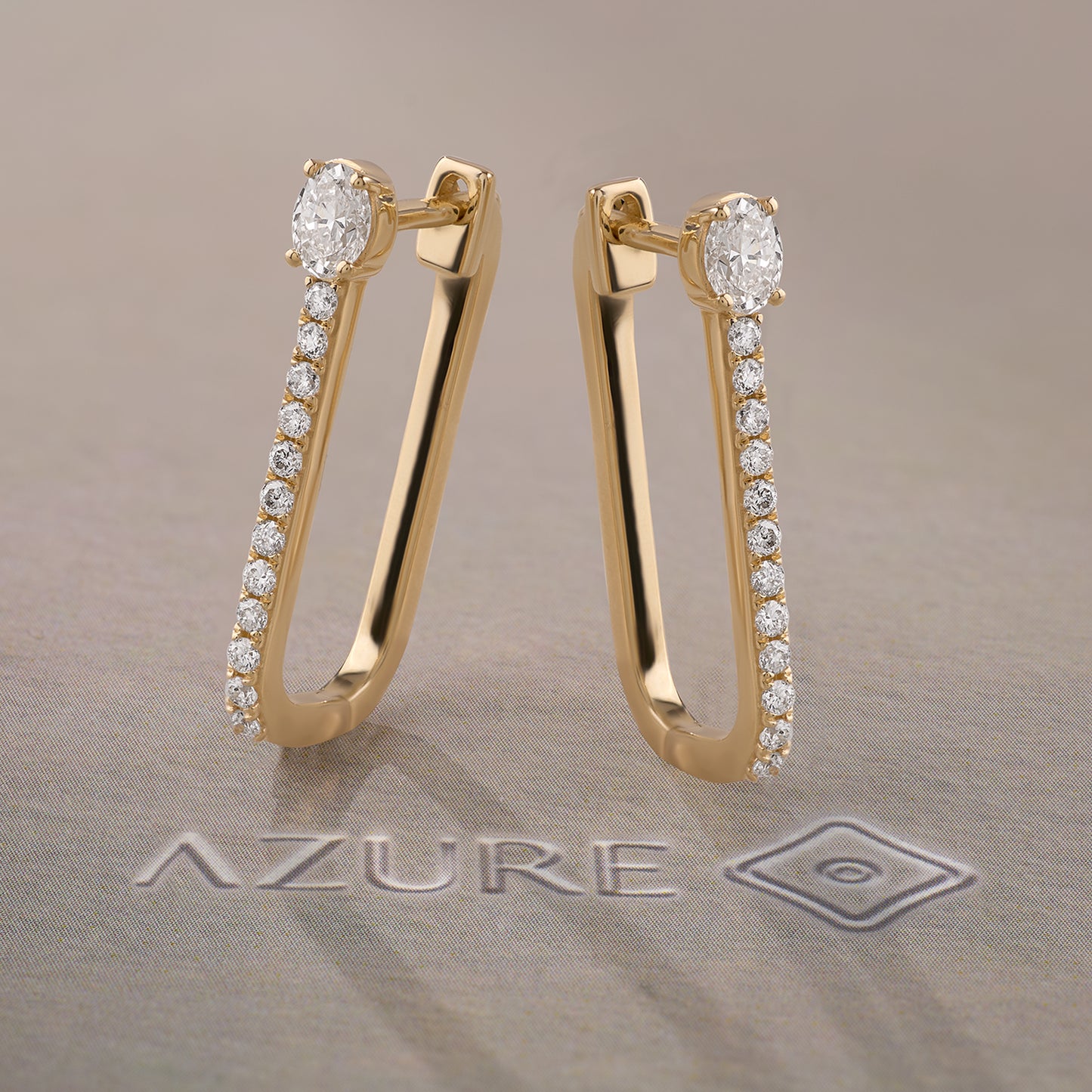 Oval & Round Diamond Earrings