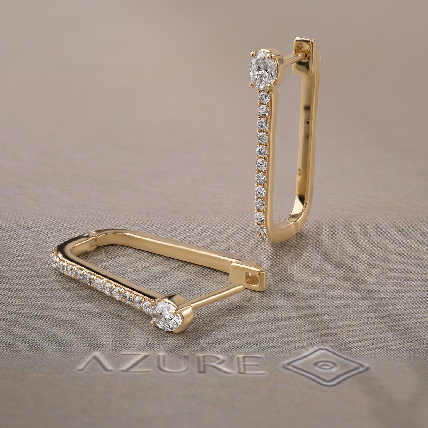 Oval & Round Diamond Earrings