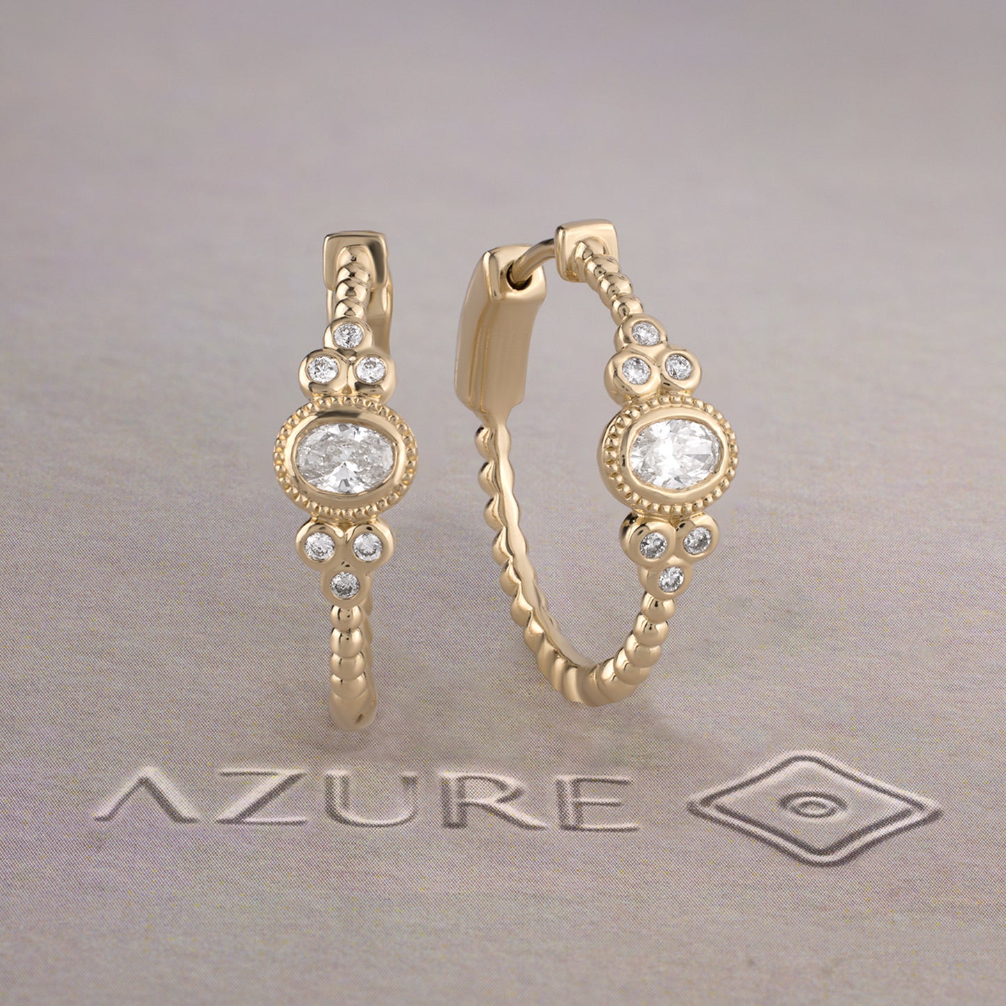 Oval & Round Diamond Earrings
