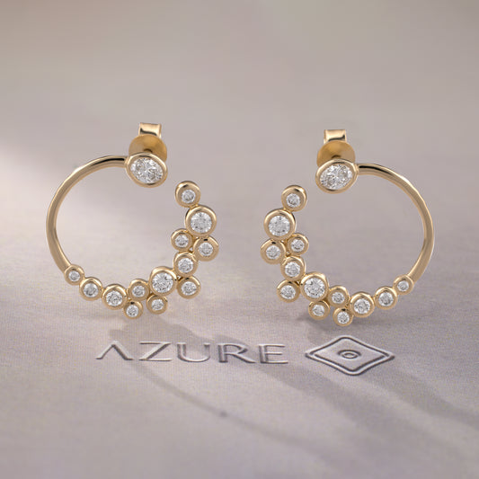 Oval & Round Diamond Earrings