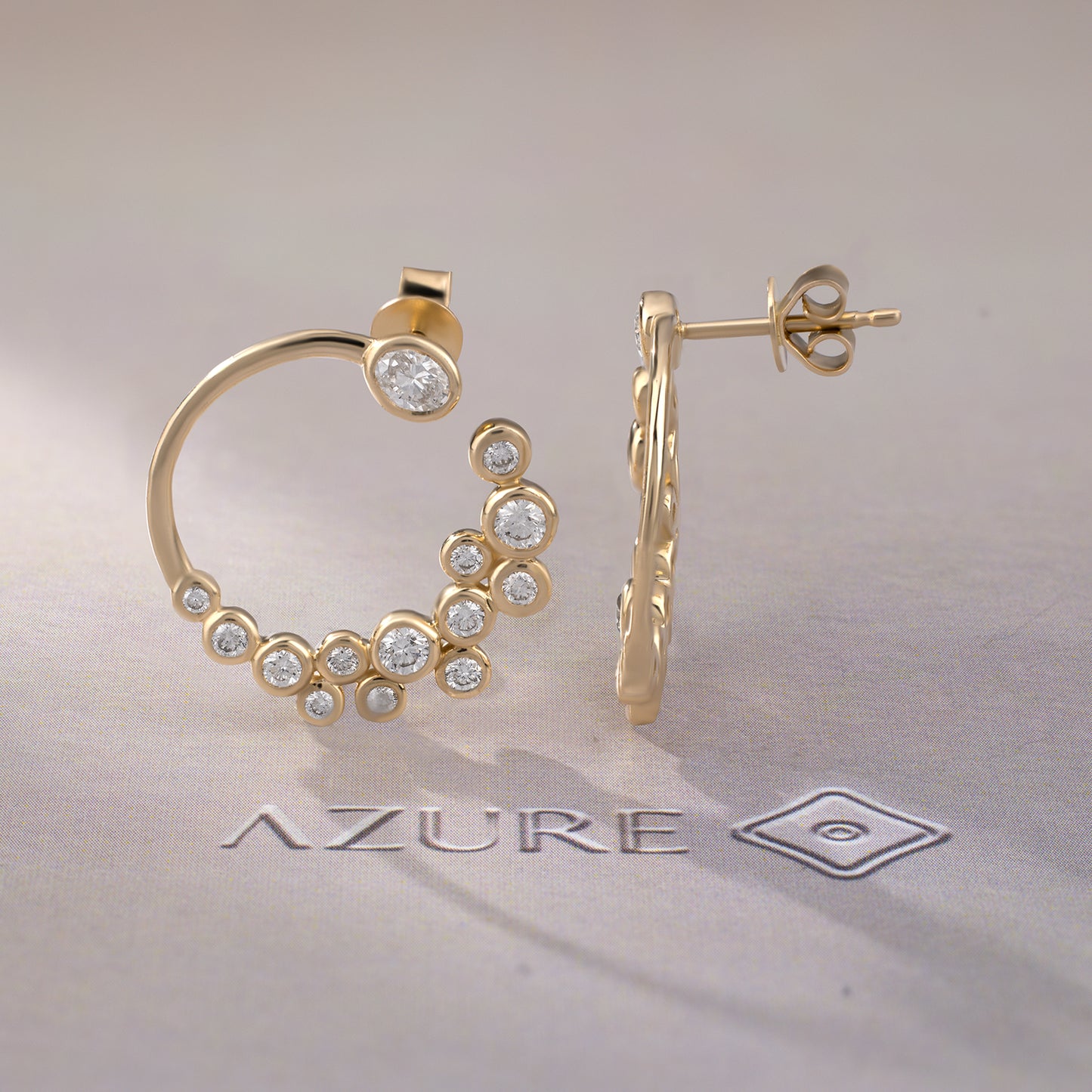 Oval & Round Diamond Earrings