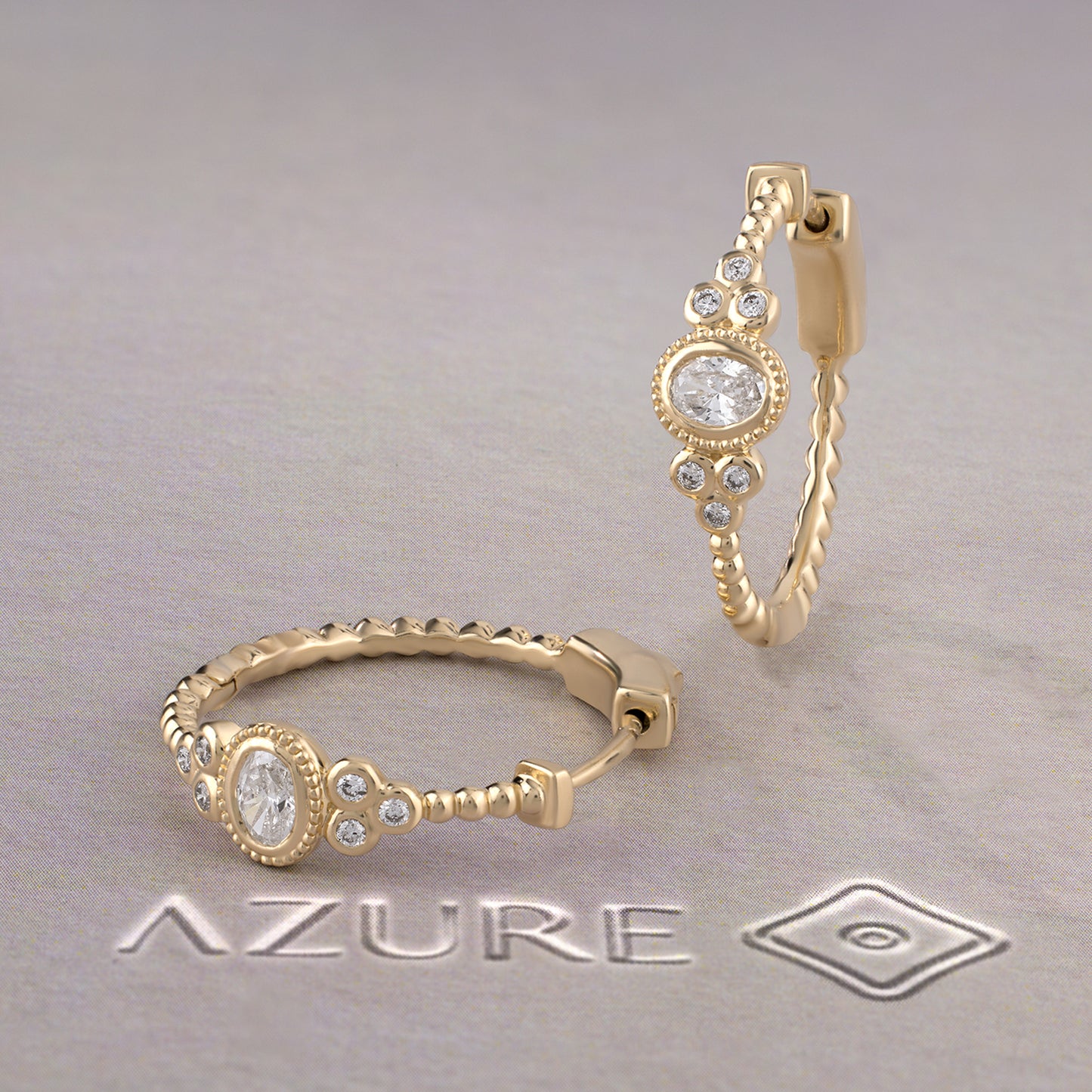 Oval & Round Diamond Earrings