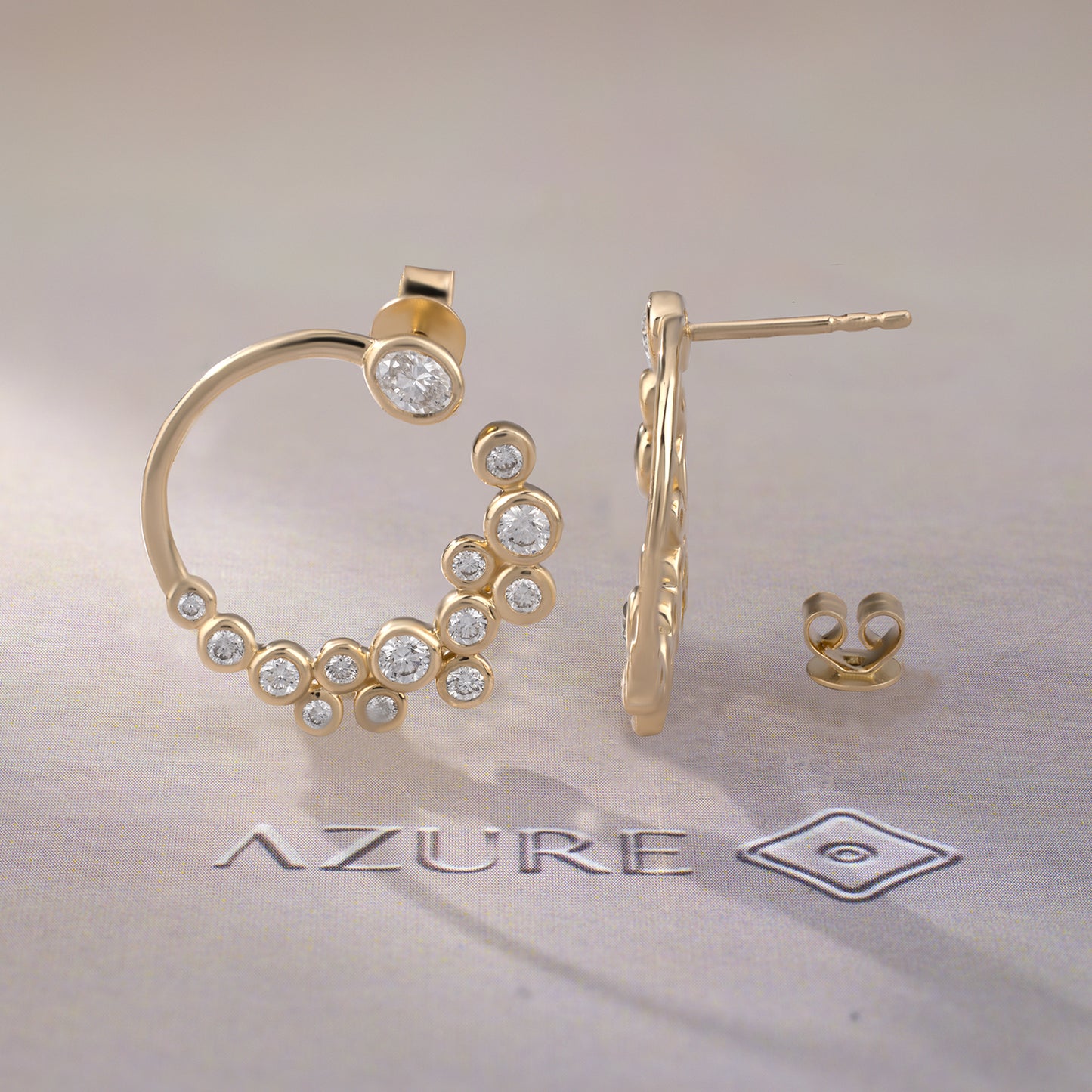 Oval & Round Diamond Earrings