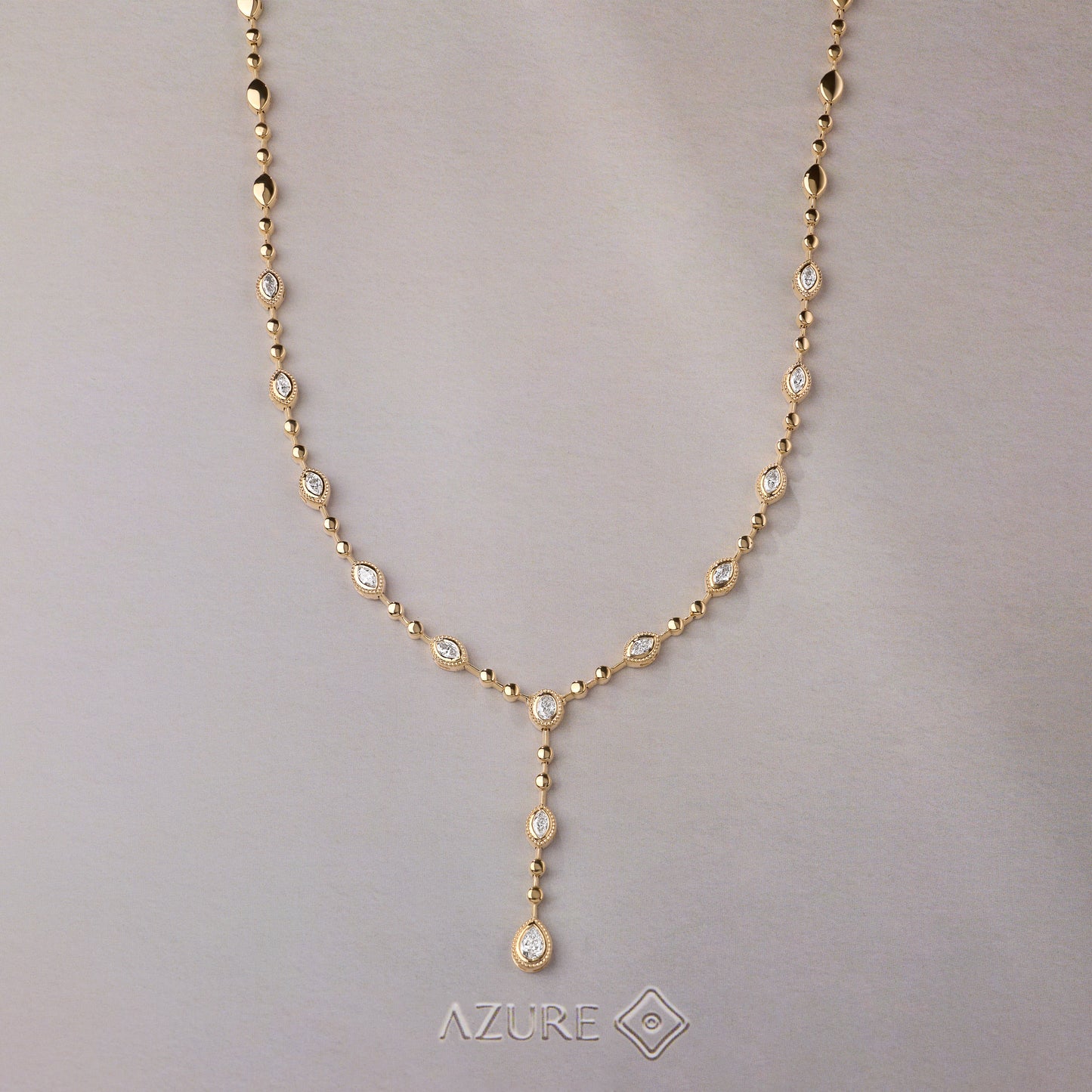 Pear, Marquise & Oval Diamond Necklace