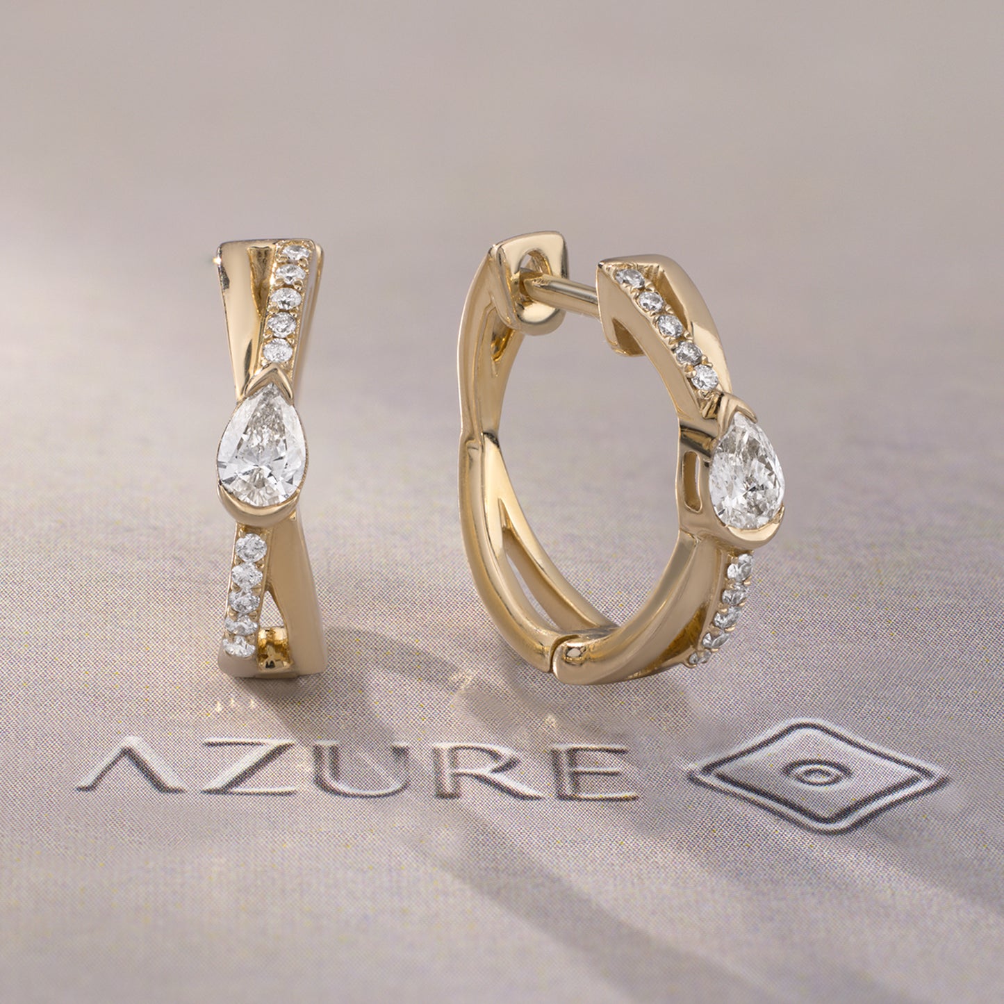 Pear And Round Diamond Earrings