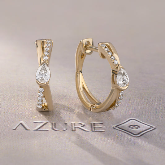 Pear And Round Diamond Earrings