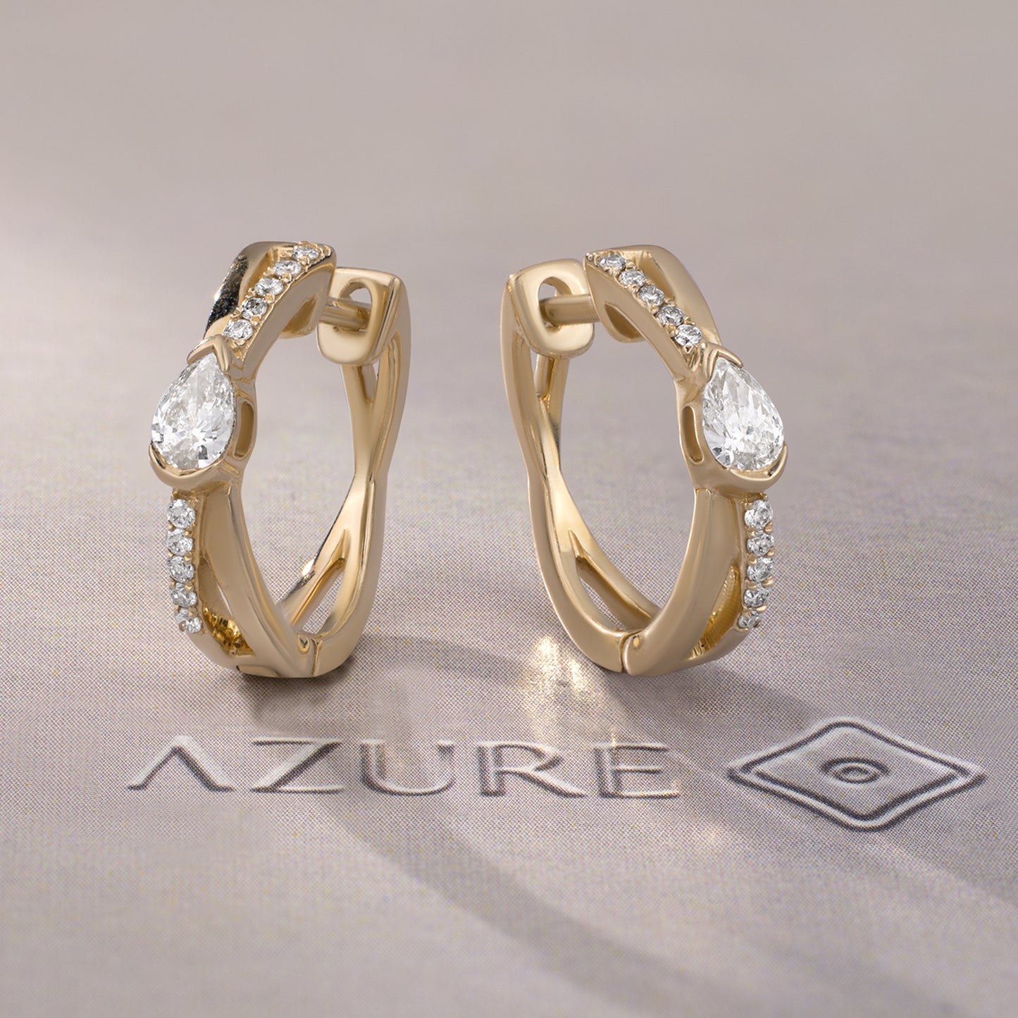 Pear And Round Diamond Earrings