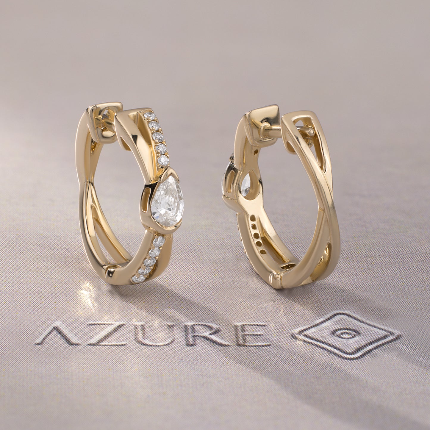 Pear And Round Diamond Earrings