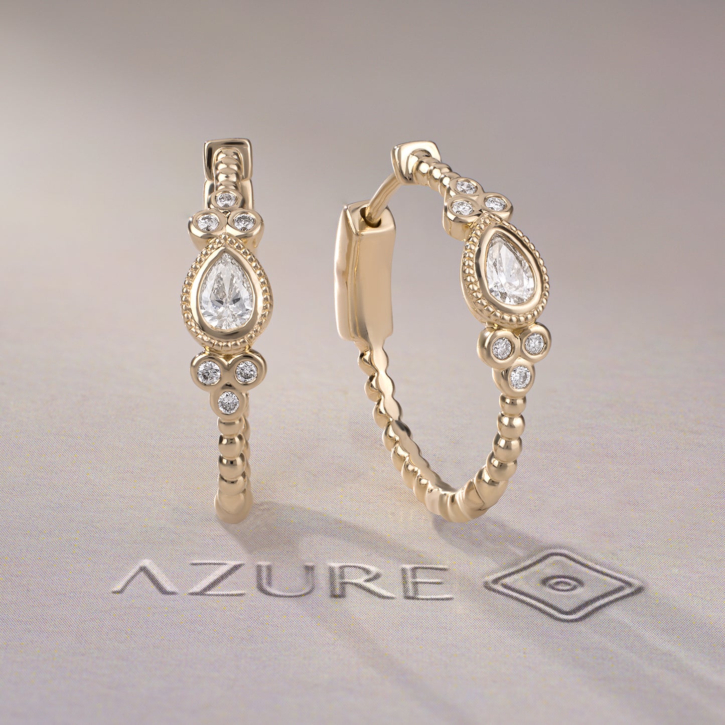 Pear & Round Diamond Earrings