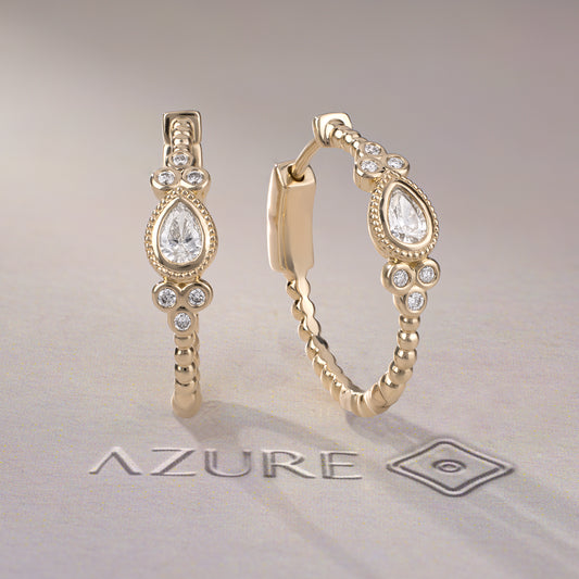 Pear & Round Diamond Earrings