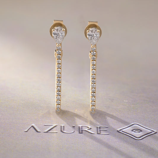 Pear And Round Diamond Earrings