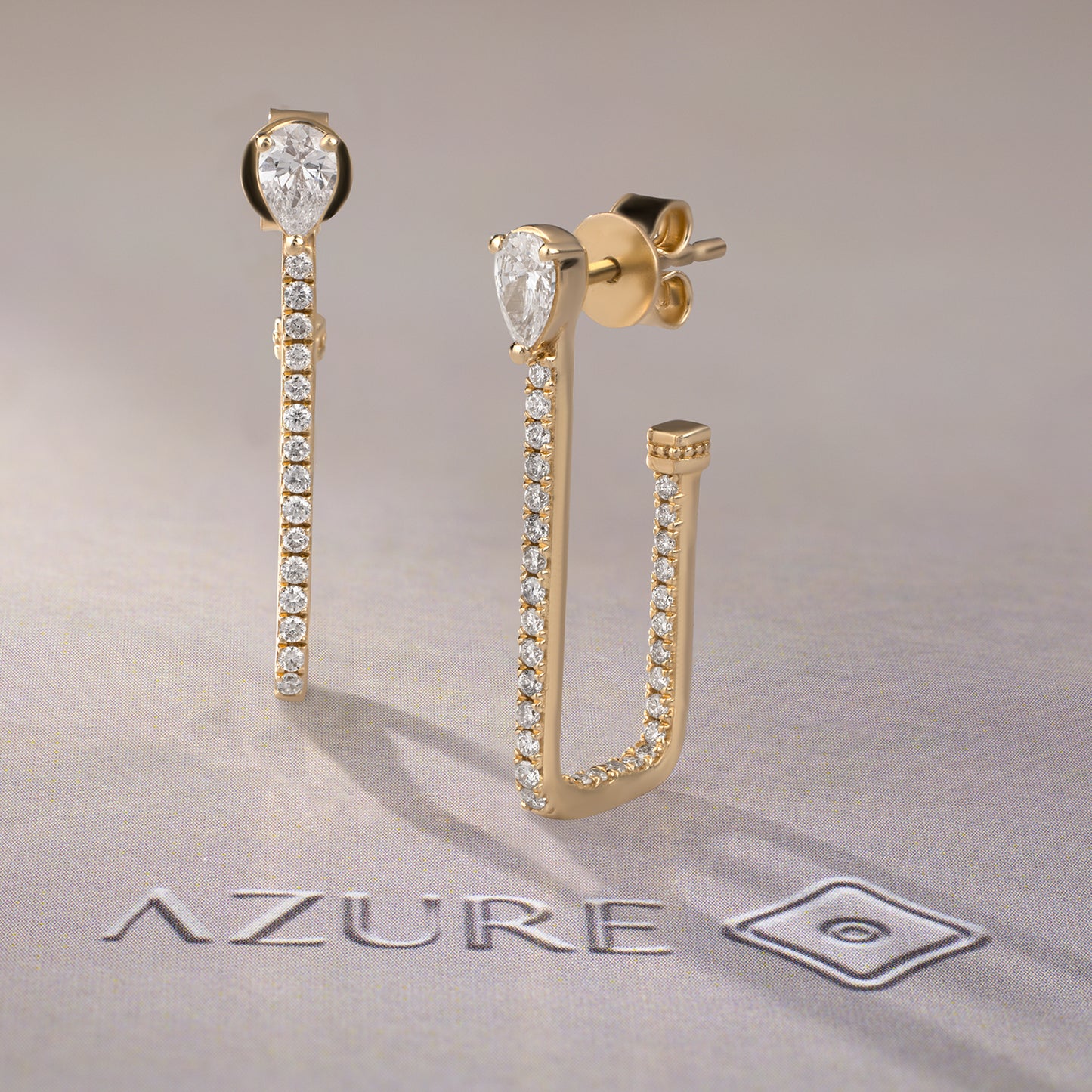 Pear And Round Diamond Earrings