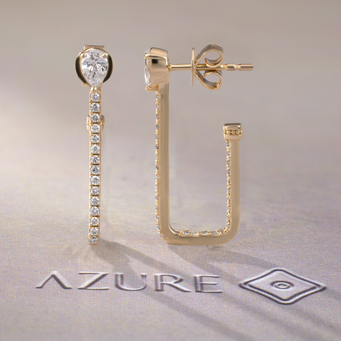 Pear And Round Diamond Earrings