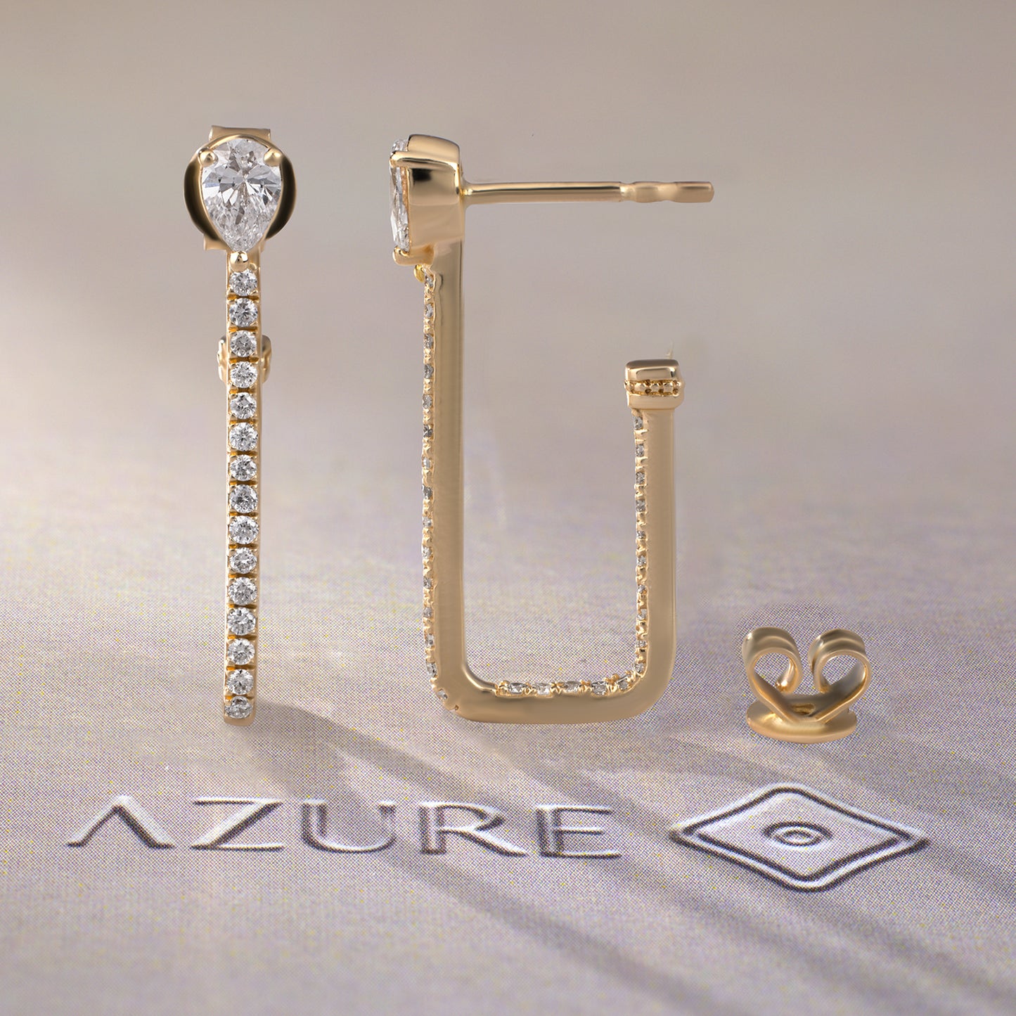 Pear And Round Diamond Earrings