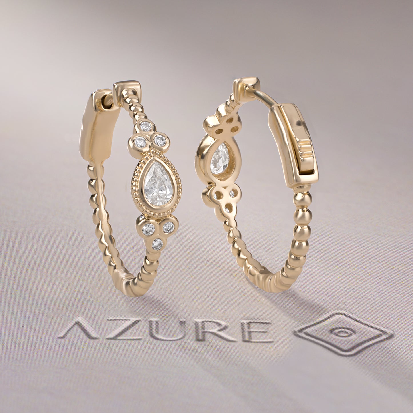 Pear & Round Diamond Earrings