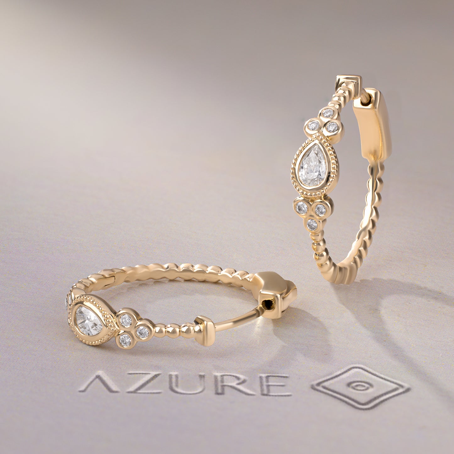 Pear & Round Diamond Earrings