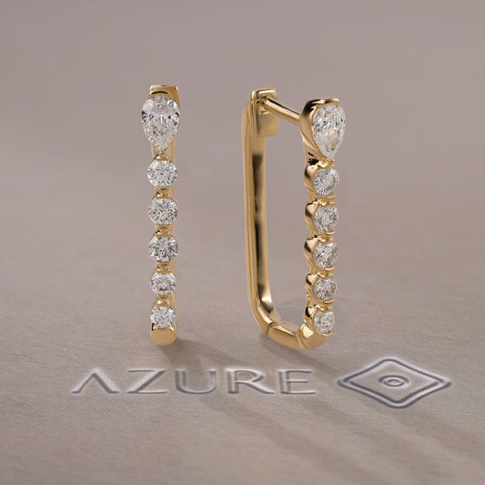 Pear And Round Diamond Earring