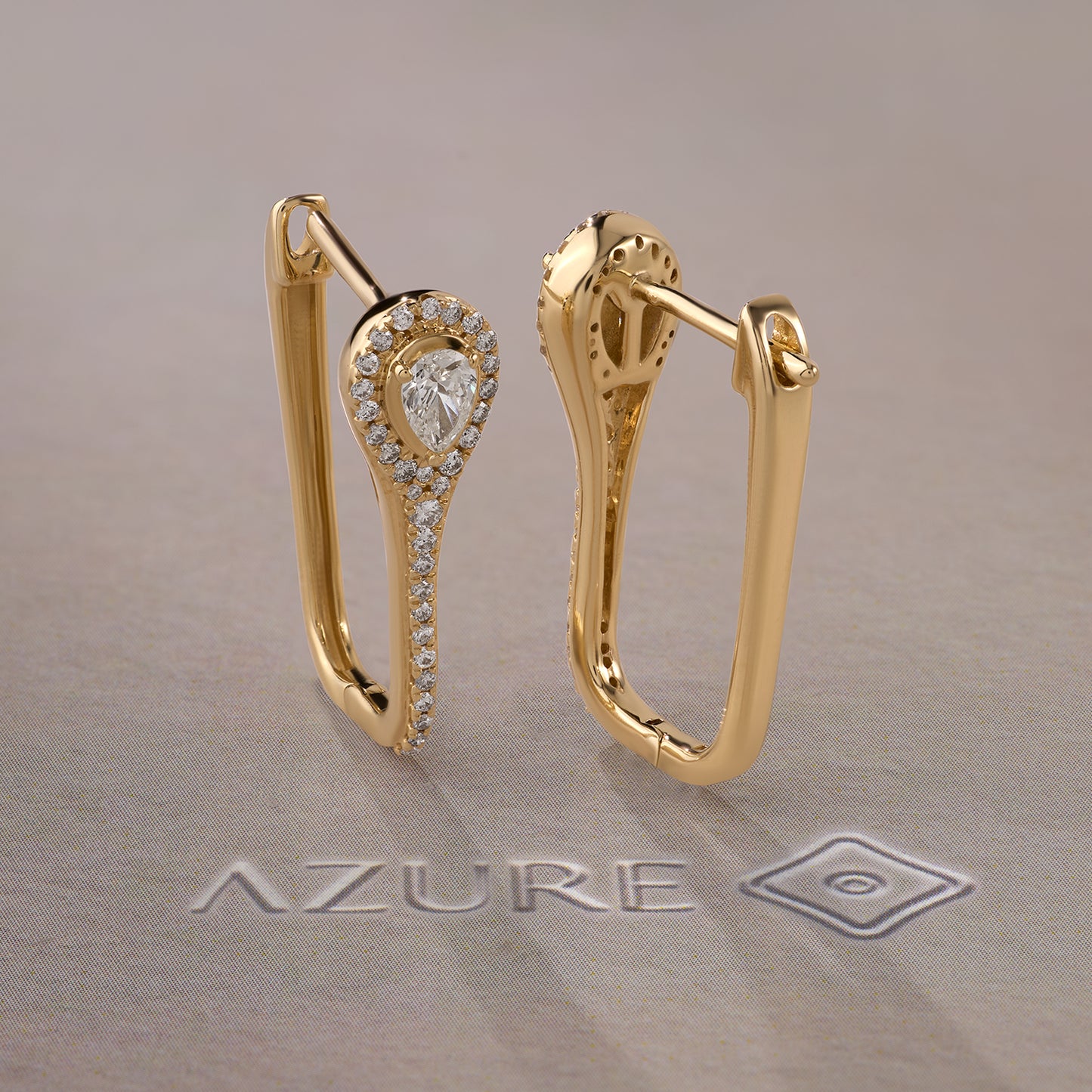 Pear & Round Diamond Earrings