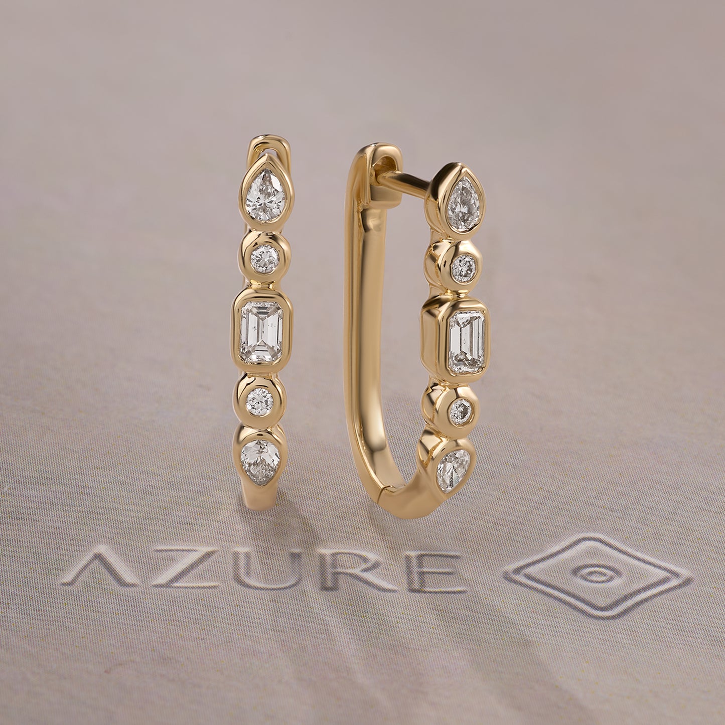 Pear, Oval & Emerald Diamond Earrings