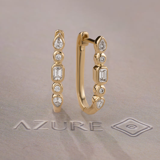 Pear, Oval & Emerald Diamond Earrings