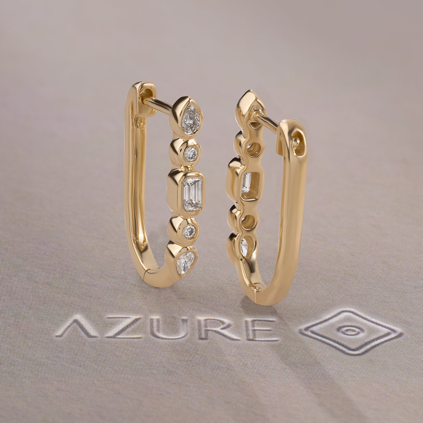 Pear, Oval & Emerald Diamond Earrings