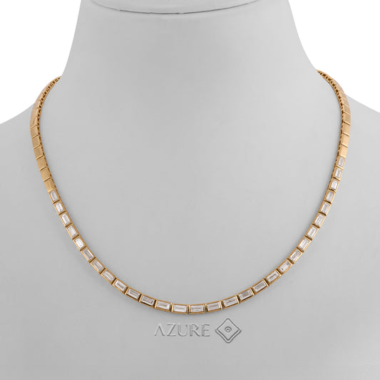 Straight Baguette Diamond Necklace
