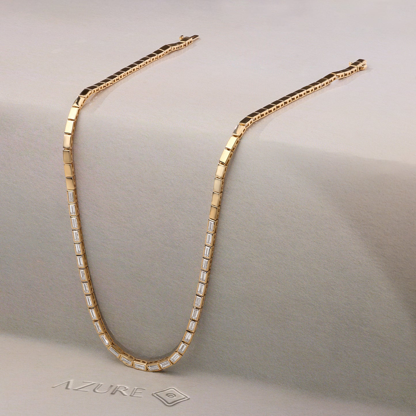 Straight Baguette Diamond Necklace