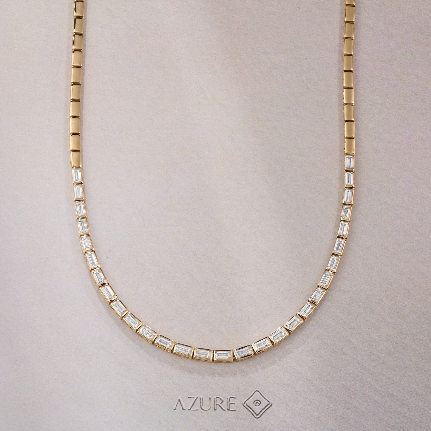 Straight Baguette Diamond Necklace